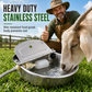 ⏳🔥LIMITED-TIME 50% OFF! ⏰🐄 Automatic 304 Stainless Steel Drinking Bowl with Float and Drain Hole for Cattle Horses Sheep and Dogs 🤖