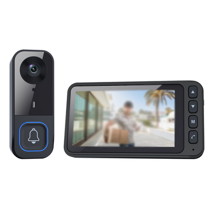 🥳2026 BESTSELLER🥾 Wireless Video Doorbell – 1080P HD, 170° View – 4.3" Indoor Monitor, No WiFi/App – Two-Way Audio – Weatherproof – No Monthly Fee! (No memory card included)🛡️💨