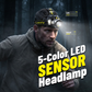 🔦🌈 5-Color LED Sensor Headlamp – 50% OFF! UV, white, yellow, blue & red lights, motion sensor – hands-free versatile lighting. 💪