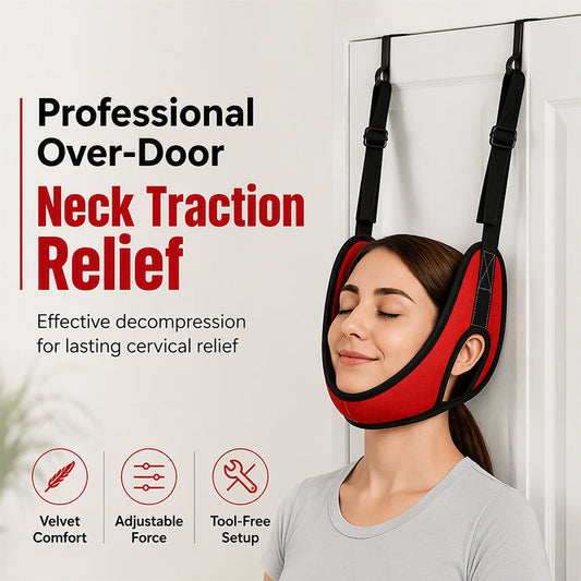 🧘✨ Neck Traction Sling – 50% OFF! Door-assisted cervical relief, comfort-fit cradle, adjustable straps – daily decompression made easy. 💆