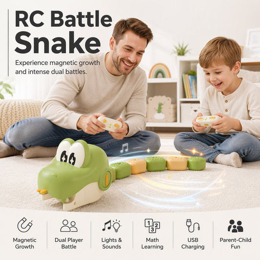 🐍🎮 RC Battle Snake – 50% OFF! Magnetic splicing growth, precision remote control – interactive parent-child competition. ⚡