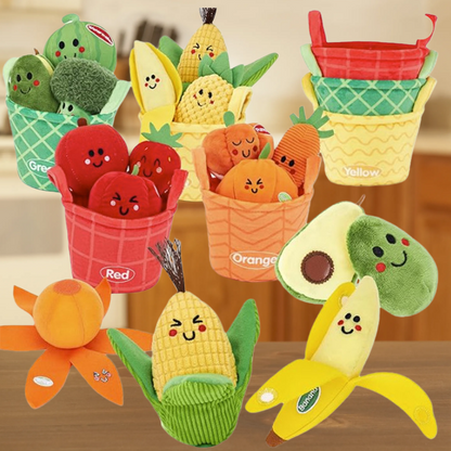 🍎🥕 Sensory Fruits & Vegetables Plush Toys – 50% OFF! Crinkly textures, early learning, baby-safe cloth – fun sorting & play. 🧸✨