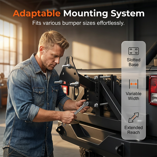 🚙🔧 Heavy-Duty Spare Tire Carrier – 50% OFF! Weatherproof iron build, one-person setup – secure your wheel on RV & trailer. 💪