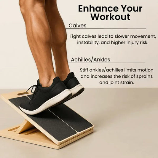 🦵 Wooden Slant Board Calf Stretcher – 50% OFF! Solid wood, 5-level incline, non-slip grip – stretch safely at any level. 💪
