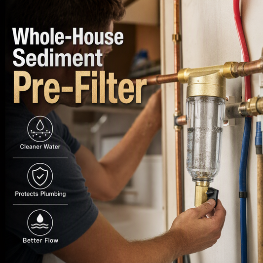 🚰 Whole-House Sediment Pre-Filter: Transparent Housing, Stainless Steel, Protects Taps & Appliances