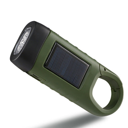🔦☀️ 2-Pack Solar Hand-Crank Flashlight – 50% OFF! USB rechargeable, clip-on design, compact ABS body – survival-ready for outages. 💪
