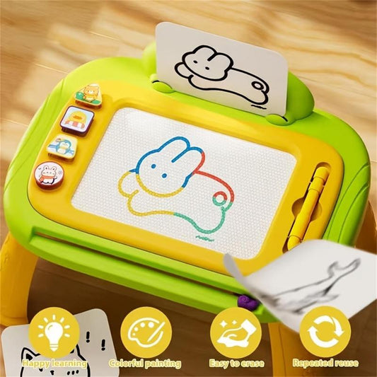 🎨✨ 3-in-1 Magnetic Drawing Board – 50% OFF! Detachable legs, slide eraser, 4 shape stamps – mess-free creativity for toddlers. 🖍️