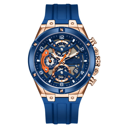 ⌚💪 Men's Waterproof Chronograph Watch – 50% OFF! Multi-dial timing, calendar display, rugged mineral glass – bold style all day. 🏆