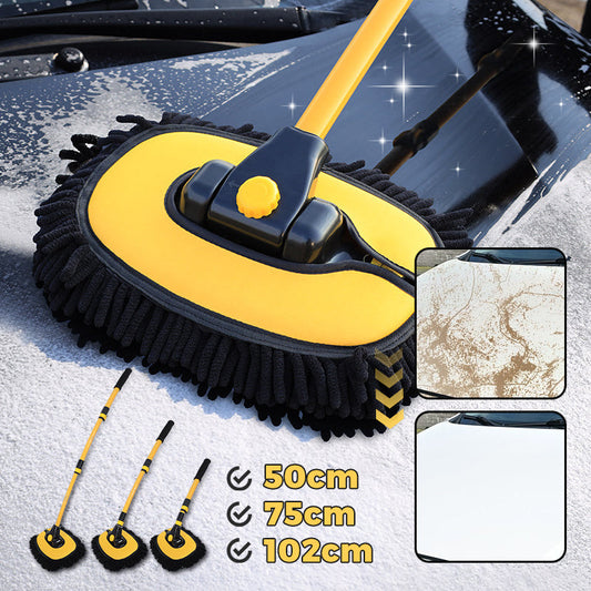 🚗✨ Magic Mop Car Wash Tool – 50% OFF! Extendable handle over 1m, scratch-free fibre, holds more water – no bending, no ladder. 💪