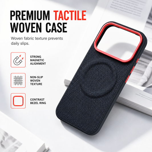 🧲📱 Magnetic Woven Phone Case – 50% OFF! Non-slip nylon texture, magnetic charging, shock-absorbing interior – premium grip, no drops.