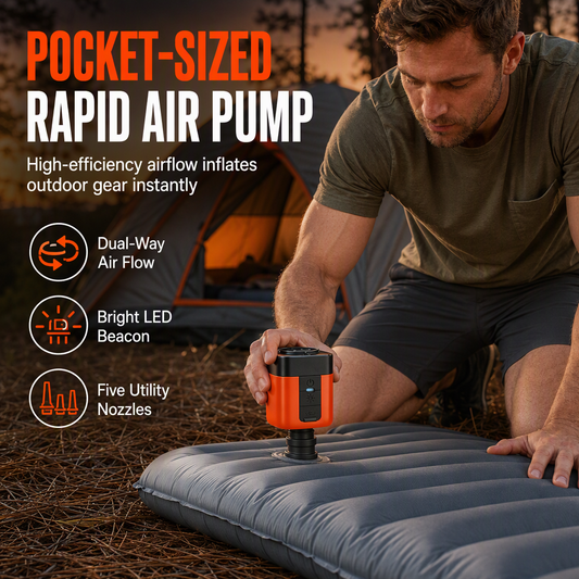 Portable Wireless Mini Electric Air Pump and Deflator with SOS Emergency Signal Light for Outdoors