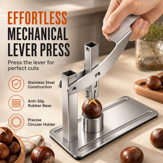 🌰✨ Stainless Steel Chestnut & Nut Cracker – 50% OFF! Lever action, stable base, non-slip details – crack nuts without hand strain. 🥜