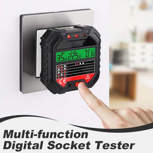 🔌⚡ Universal Socket Tester – 50% OFF! dual-colour LCD, RCD & leakage testing – instant wiring diagnostics. 🛡️