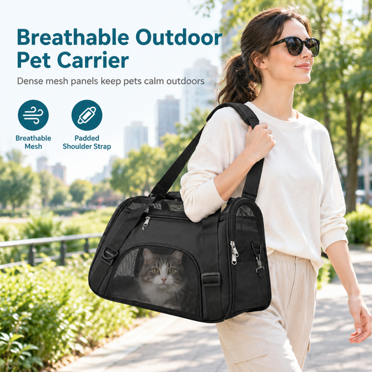 🐾✨ Breathable Outdoor Pet Carrier – 50% OFF! All-around mesh airflow, stable rigid base, padded shoulder strap – stress-free travel.