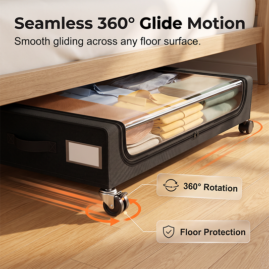 🛏️✨ Underbed Storage Cart – 50% OFF! Low-profile design, 360° silent wheels, heavy-duty frame – slides under any bed.