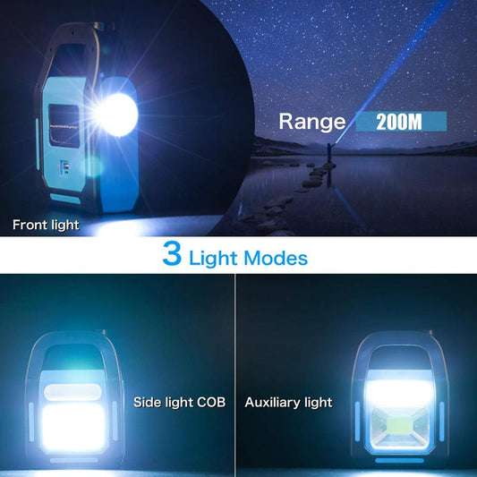 🔦✨ 3-in-1 COB Solar Work Light – 50% OFF! Front/auxiliary/side lighting, solar & USB charging, IP44 waterproof – camping, repairs & emergencies. ☀️