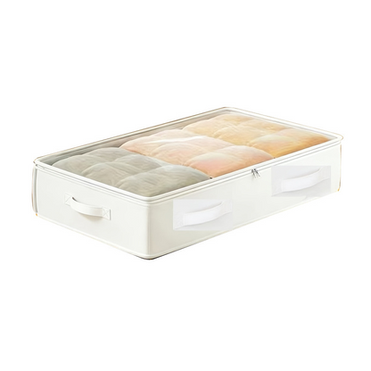 🛏️✨ Foldable Underbed Storage Bag – 50% OFF! Clear PVC top, sealed dual zipper, reinforced handles – space-saving & dust-proof. 🧳