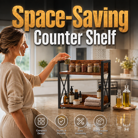 🏠Space-Saving Countertop Organizer – 50% OFF! Two open levels, supportive crossbars, 30x15.7x26.4cm – keeps essentials visible & within reach.