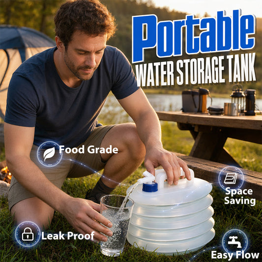 💧✨ Collapsible Camping Water Container – 50% OFF! Press-to-dispense valve, accordion fold-flat design, food-grade TPU – easy outdoor hydration. 🏕️