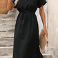 👗🔥 Women's Collared Midi Dress with Drawstring Waist – 50% OFF! Classic collar, adjustable waist, streetwear vibe – effortless style for every day. ✨🌸